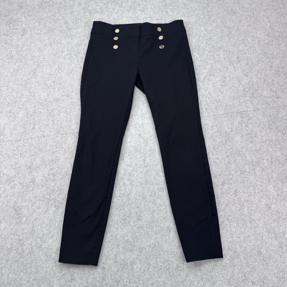LOFT Dress Pants Womens 0P (28x24) Black Marisa Skinny Sailor Button Work